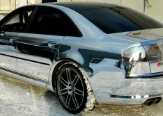 Обтяжка porsche carrera turbo s в черный хром, пленка фирмы nippon