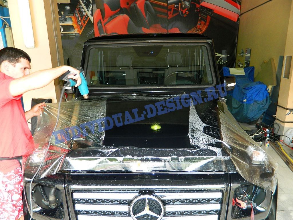 Защита кузова Mercedes-G антигравийной пленкой